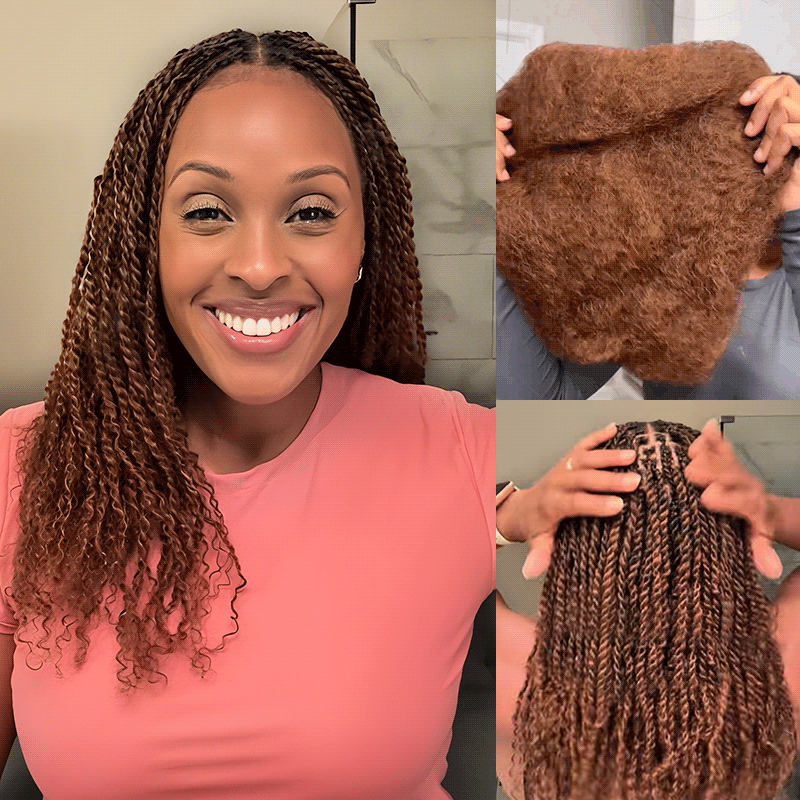 QVR Two Colors #P27/30 Afro Kinky Bulk Human Hair for Mini Twist Braiding Dreadlock