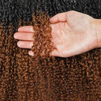 QVR #T1B/30 Feather Crochet Human Hair Burmese Kinky Curly Machine Made Crochet Weave Hair Extensions