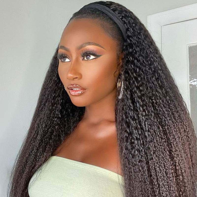QVR Glueless 13x4/4x4/5x5 Lace Closure Wig Yaki Kinky Straight Wear and Go Human Hair Wigs