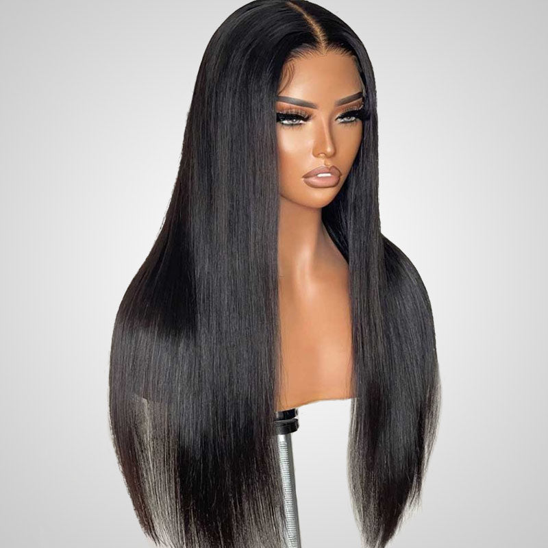 QVR Glueless Pre Cut 4x6 Lace Closure Straight Wig Human Hair HD Lace Wear & Go Wigs