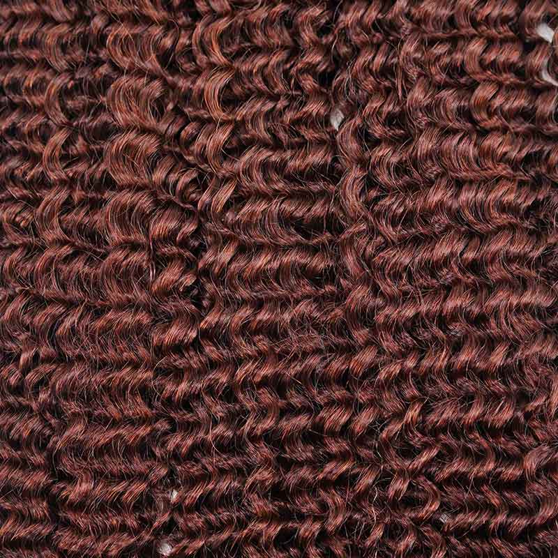 QVR Reddish Brown Crochet Weave Hair Extensions Machine Made #33B Feather Human Crochet Hair