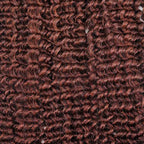 QVR Reddish Brown Human Crochet Hair Small Kinky Curly Machine Made #33B Feather Crochet Hairstyle