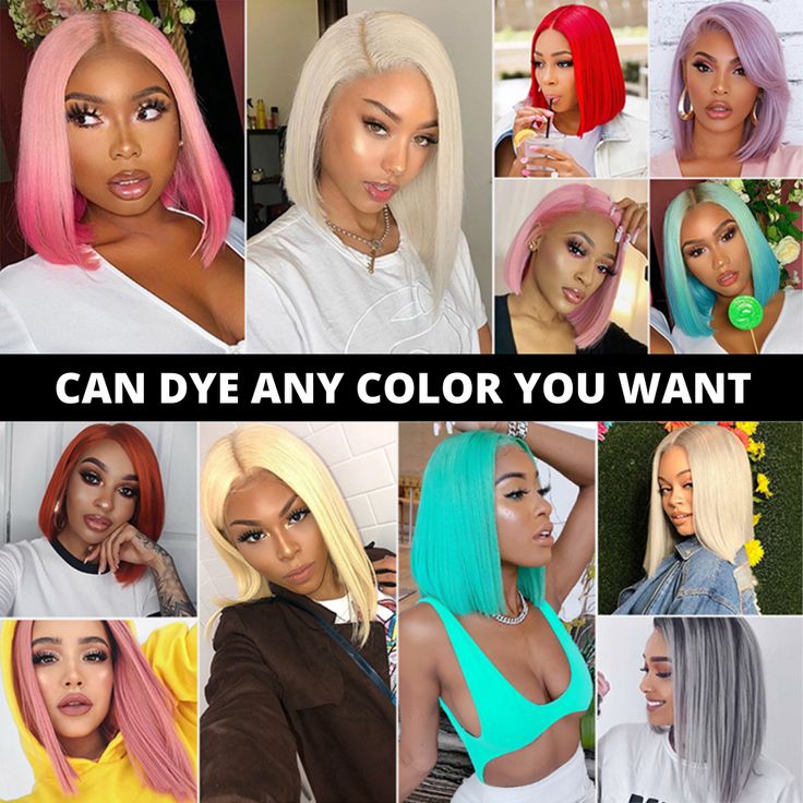 QVR 613 Color Blonde Hair Short Bob Wigs Straight Human Hair Wigs Short Lace Wigs