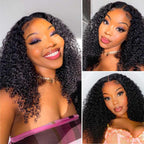 QVR Glueless Jerry Curly V Part Wigs Full Density No Leave Out Wear and Go Wigs