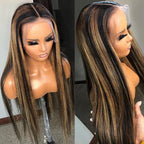 QVR Real Glueless Pre-cut 13x4/4x6 Lace Closure Wigs Balayage Highlights Colored Wig Body Wave/Straight Human Hair Wigs