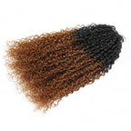 QVR #T1B/30 Feather Crochet Human Hair Burmese Kinky Curly Machine Made Crochet Weave Hair Extensions