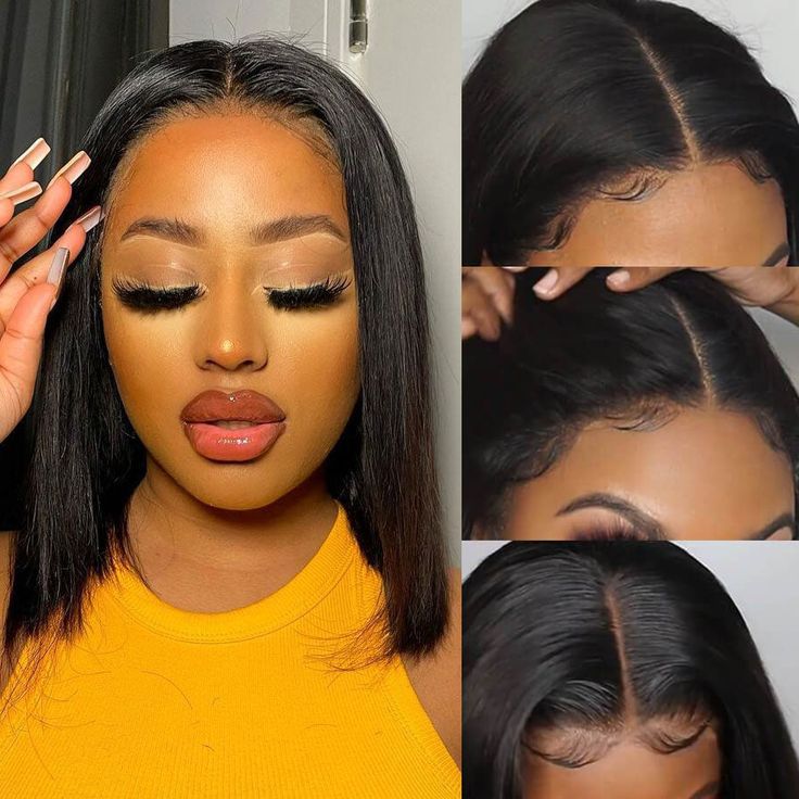 QVR Beginner Friendly Straight 5x5 Lace Closure Short Bob Wig 100% Human Hair