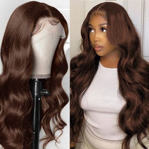 QVR Glueless Pre-Cut 4x6 Lace Closure Dark Brown #4 Colored Wear&Go Upgrade HD Lace Straight/Body Wave Human Hair Wig Beginner-Friendly