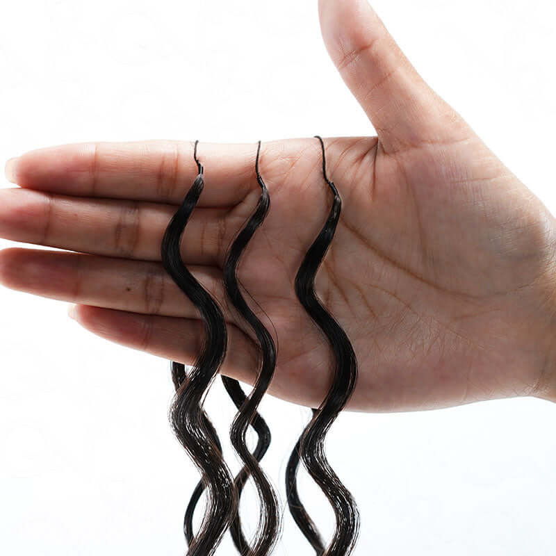 QVR Ombre Brown #T1B/4 Human Crochet Hair Water Wave Machine Made Feather Crochet Hairstyle