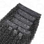 QVR Best 9PCS Weft Clip In Hair Extensions 5PCS Volumizer Ramen Curl Clip In Human Hair
