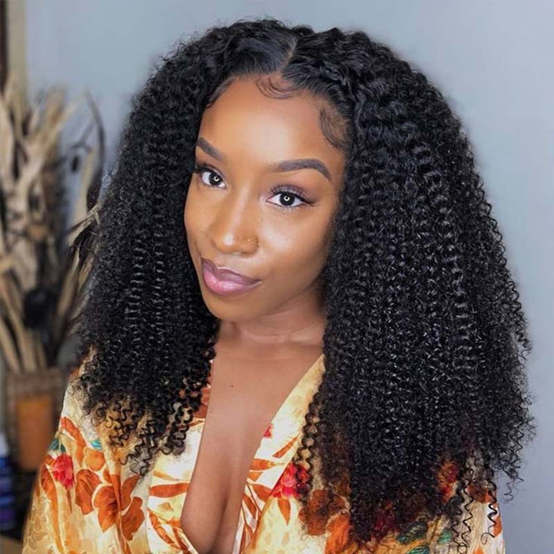 QVR Glueless Pre-cut 4x6 HD Lace Closure Human Hair Wig Afro Curly Wear & Go Wigs Beginner Friendly