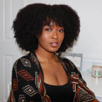 QVR Afro Kinky Curly V Part Wigs Human Hair Beginner Friendly No Leave Out