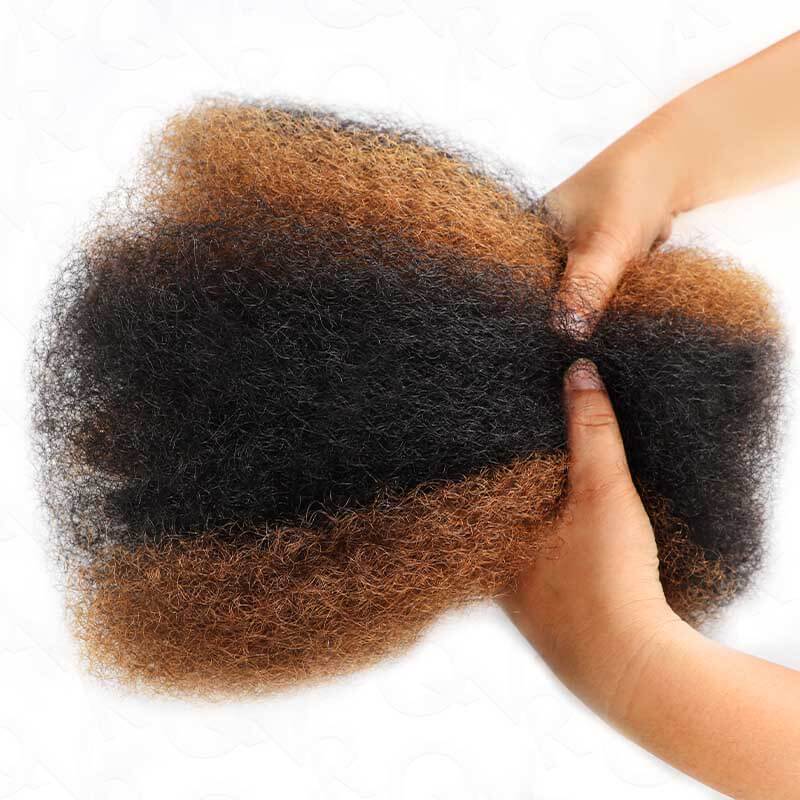 QVR Multi-Color Combo Afro Kinky Bulk Human Hair For Braiding Dreadlock