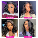 QVR Body Wave Short Bob Wigs Pre Plucked 13x4 Lace Front Wigs Human Hair 210% Density