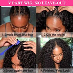 QVR Highlight V Part Wig Piano #4/27 Color Virgin Human Hair Soft Silky Straight Wigs