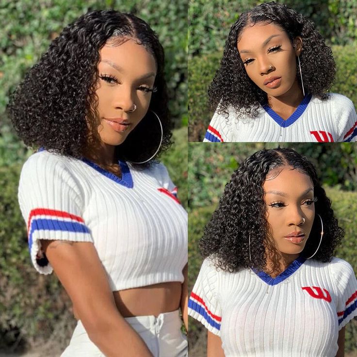 QVR Glueless Pre-cut 4x6 HD Lace Closure Human Hair Short Bob Wigs Water Wave Wear and Go Wigs