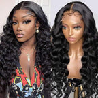 QVR Gluless Pre-cut 4x6 HD Lace Closure Human Hair Wigs Loose Deep Wave Wear&Go Wigs