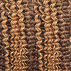 QVR Seamless Small Kinky Curly Feather Crochet Hair Highlight #P6/24 Machine Made Human Hair Extensions