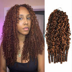 QVR Burmese Curly Feather Crochet Human Hair Highlight #P4/30 Miracle Knots Crochet Weave Hair Extensions