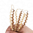 QVR Seamless Small Kinky Curly Feather Crochet Hair Highlight #P6/24 Machine Made Human Hair Extensions