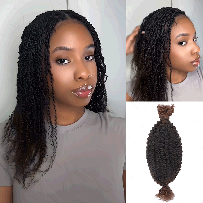 QVR Ombre Spring Twist Hair T1B/4 Color Type 3C 4A Hair Extensions