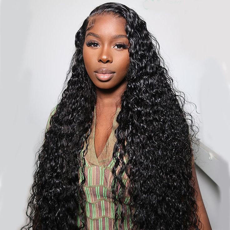 QVR Glueless Pre Cut Lace 13x4 HD Lace Closure Wig Water Wave Wig Wear and Go Wigs
