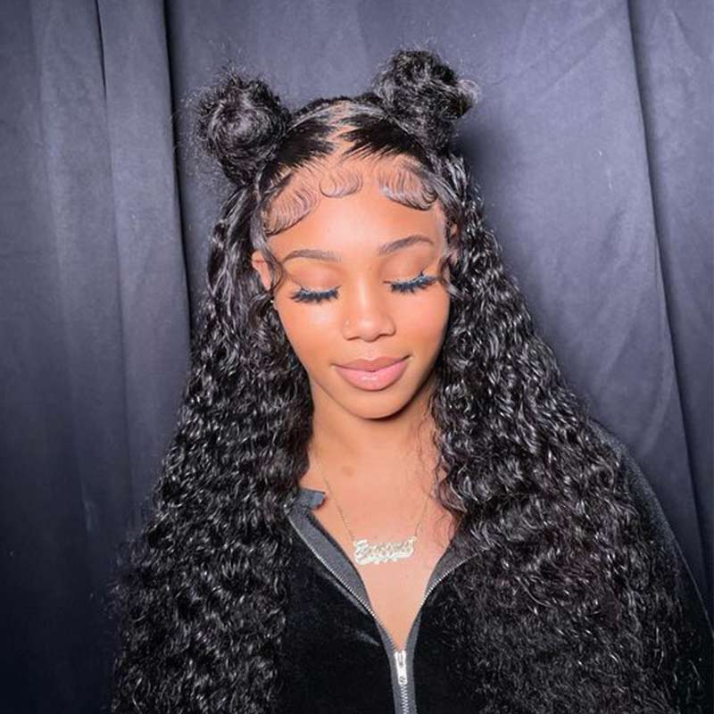 QVR Glueless Pre-cut 4x4 HD Lace Closure Human Hair Wigs Water Wave Wear & Go Wigs