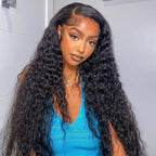 QVR Glueless Pre Cut Lace 13x4 HD Lace Closure Wig Water Wave Wig Wear and Go Wigs