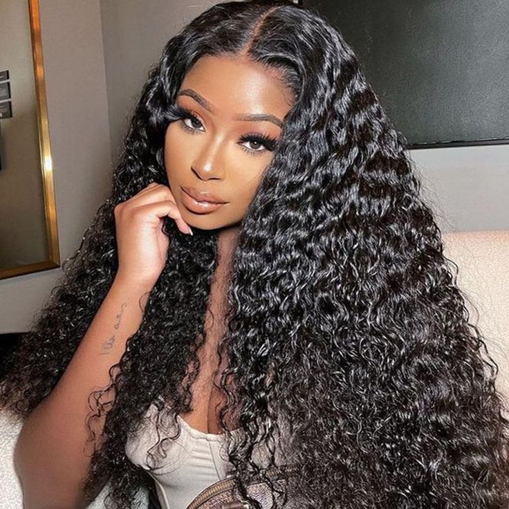 QVR Glueless Pre Cut Lace 13x4 HD Lace Closure Wig Water Wave Wig Wear and Go Wigs