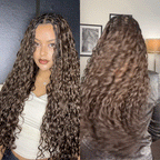 QVR Dark Brown #4 Crochet Hair Water Wave Machine Made Feather Human Hair Extension
