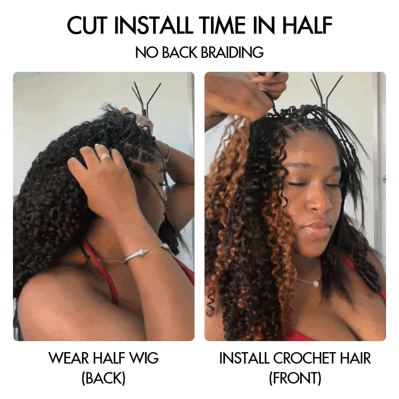 QVR Honey Caramel Mixed Highlights Feather Crochet Human Hair Water Wave Miracle Knots Crochet Weave Hair Extensions