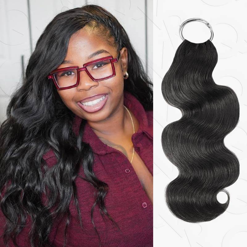 QVR Kinky Straight Crochet Hair Natural Black Machine Made Feather Human Hair Extension