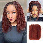 QVR Three Mix Colors Afro Kinky Bulk #1B/99J/Burgundy Human Hair For Braiding Dreadlock Hair
