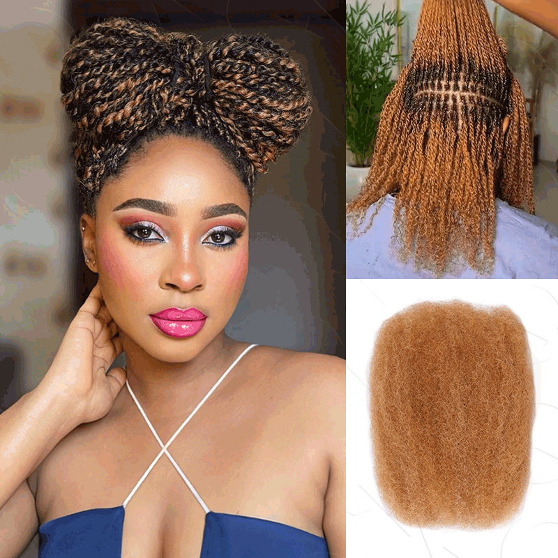 QVR Dark Brown Afro kinky Bulk Hair Extensions For Braiding Dreadlock Human Hair