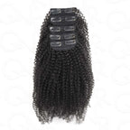 QVR Invisible 9PCS Weft Clip In Hair Extensions 5PCS Volumizer Afro Kinky Curly PU Clip In Human Hair