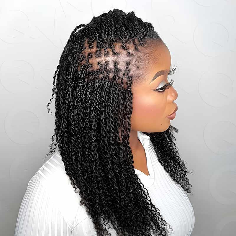 QVR Best Quality Kinky Twist Style 4 Packs Afro kinky Bulk Braiding Human Hair