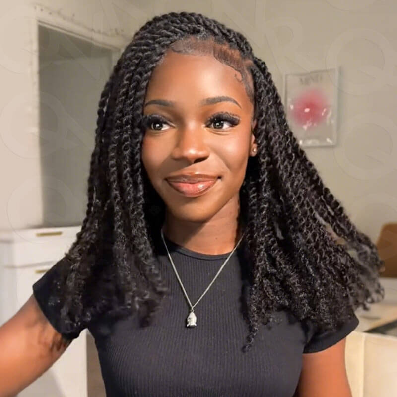 QVR Best Quality Kinky Twist Style 4 Packs Afro kinky Bulk Braiding Human Hair