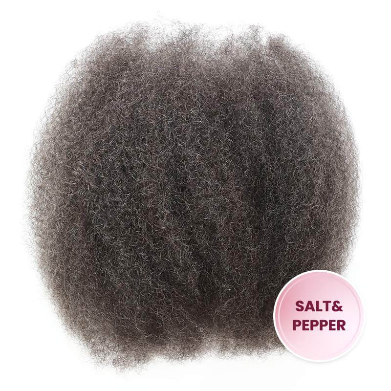 QVR Brazilian Salt Pepper Color Afro Kinky Bulk Human Hair For Braiding Dreadlock Hair