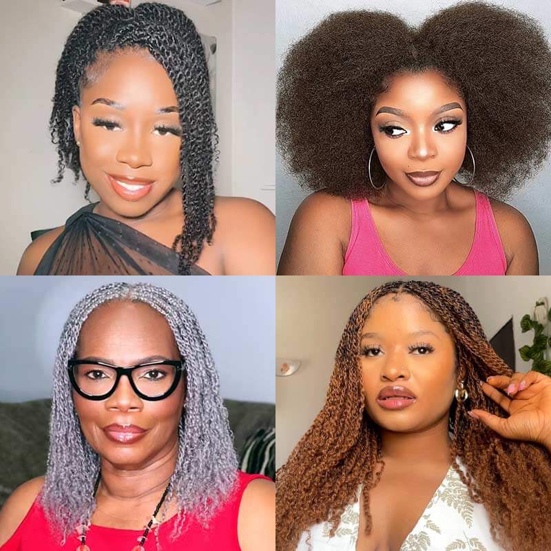 QVR 1 PC Afro kinky Bulk Hair Extensions For Braiding Dreadlock Human Hair