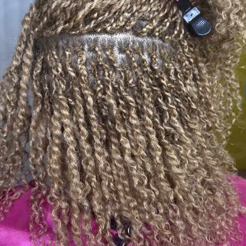 QVR Honey Blonde Color Afro kinky Bulk Hair Extensions For Braiding Dreadlock Human Hair