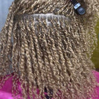 QVR Honey Blonde Color Afro kinky Bulk Hair Extensions For Braiding Dreadlock Human Hair