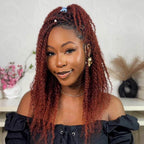 QVR Reddish Brown Color Afro Kinky Bulk Human Hair For Braiding Dreadlock Hair