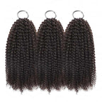QVR Afro Kinky Curly Crochet Hair Machine Made Natural Black Feather Human Hair Extension