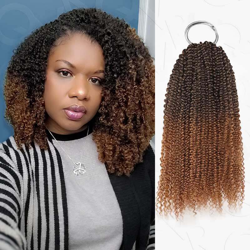 QVR Afro Kinky Curly Crochet Hair Machine Made Natural Black Feather Human Hair Extension
