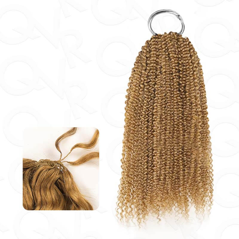QVR Afro Kinky Curly Crochet Hair Machine Made Natural Black Feather Human Hair Extension