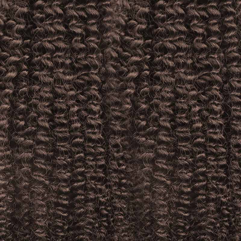 QVR Dark Brown #4 Crochet Hair Afro Kinky Curly Machine Made Feather Human Hair Extension