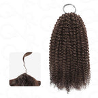 QVR Dark Brown #4 Crochet Hair Afro Kinky Curly Machine Made Feather Human Hair Extension