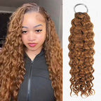 QVR Auburn Brown #30 Crochet Hair Water Wave Machine Made Feather Human Hair Extension