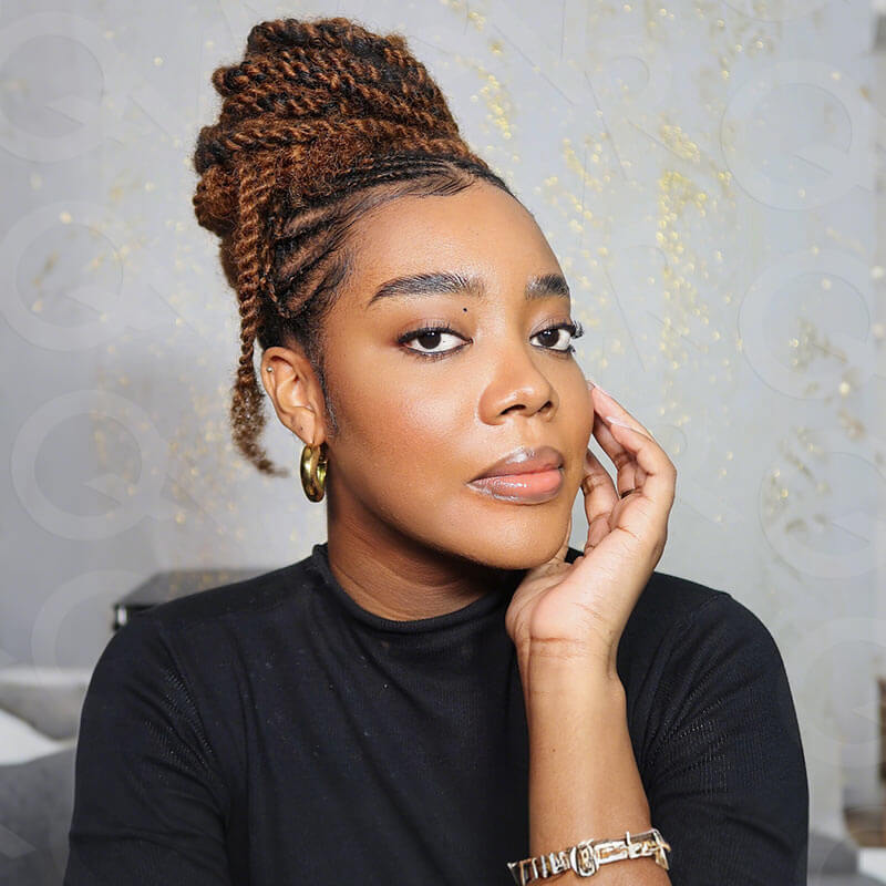 QVR Affordable Afro Kinky Bulk Human Hair Auburn Color For Braiding DreadLock