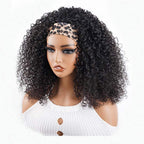 QVR Glueless Twist Curly Half Wig 250% Density Human Hair Wig Wear Go Flip Over Wig